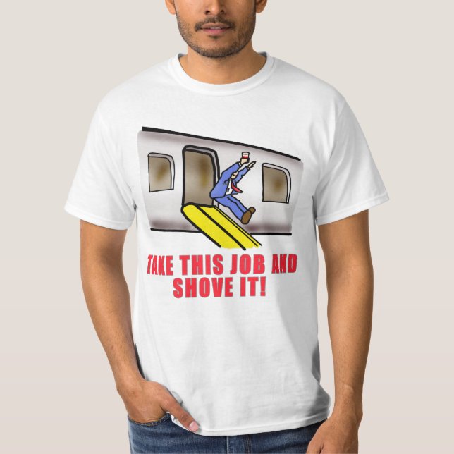 Flugbegleiter-NotrutschSpaß T-Shirt (Vorderseite)