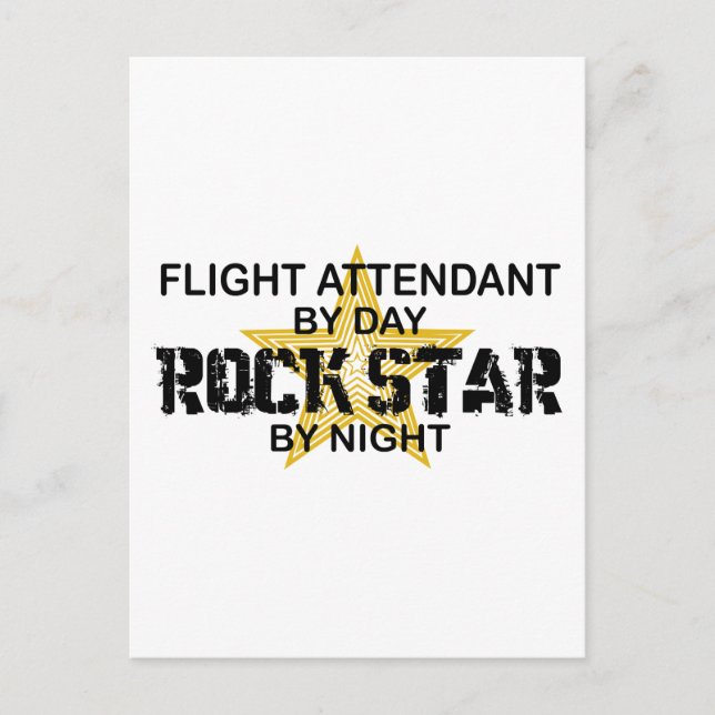 Flugbegleiter Rock Star Postkarte (Vorderseite)