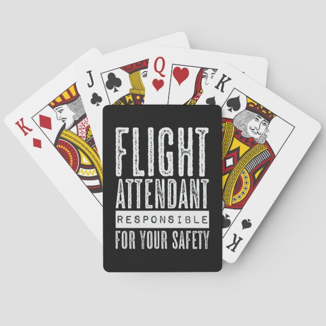 Flugbegleiter Sprichwort Stewardess Kabine Crew Spielkarten (Rückseite)