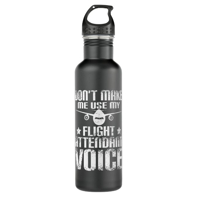 Flugbegleiter Stimme Edelstahlflasche (Vorderseite)