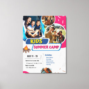 Flugblatt Kinder Sommercamp, Kinder Bootcamp Somme Leinwanddruck