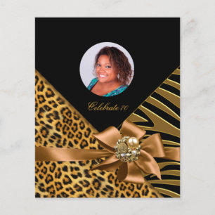 Flugblatt Zebra Leopard Gold Schwarz Flyer