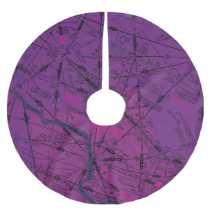Flugdiagramm für niedrige Flughöhe Polyester Weihnachtsbaumdecke
