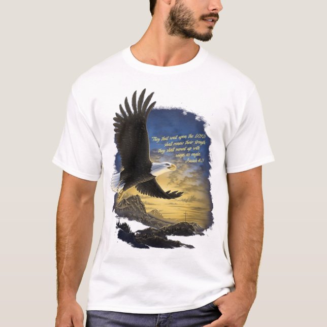 Flüge als Adler Isaiah 4031 Christlich T-Shirt (Vorderseite)
