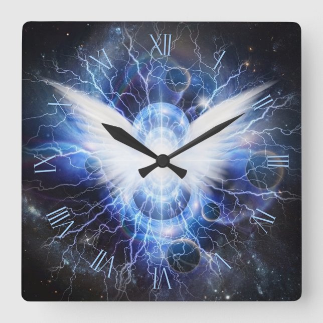 Flüge Quadratische Wanduhr (Vorderseite)