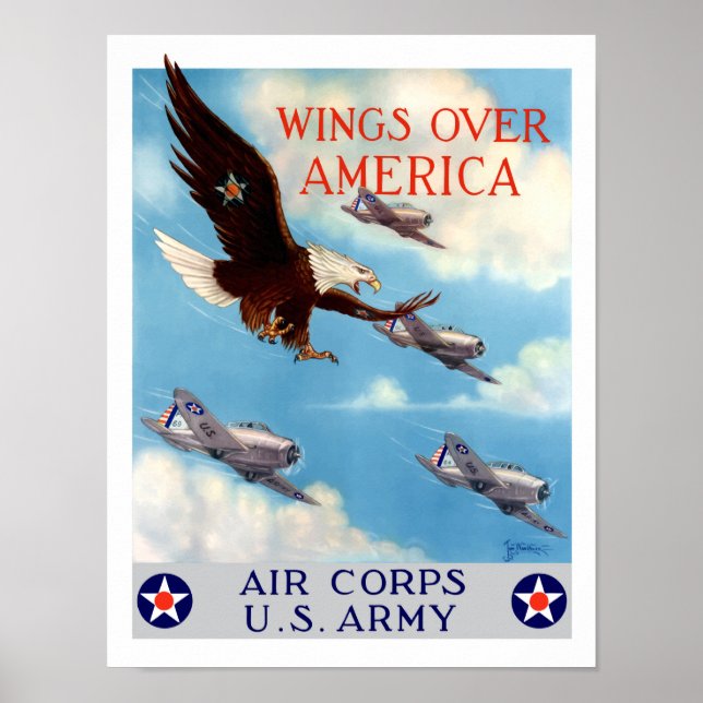 Flüge über Amerika — Air Corps WW2 Poster (Vorne)