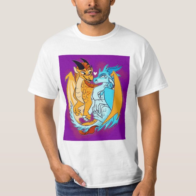 Flüge von Feuerpärchen Liebe niedlich T-Shirt (Vorderseite)