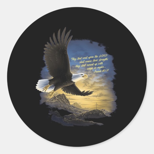 Flüge wie Adler Isaiah 4031 Christlich Runder Aufkleber (Vorderseite)