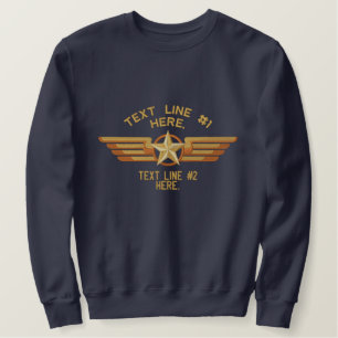 Flüge zum Personalisierten Star Abzeichen Besticktes Sweatshirt