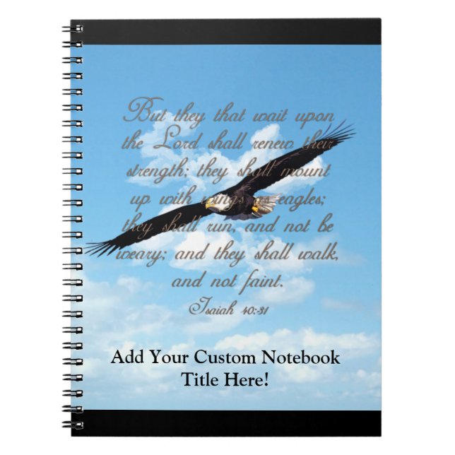 Flügel als Eagles, Jesaja-40:31 christliche Bibel Notizblock (Vorderseite)