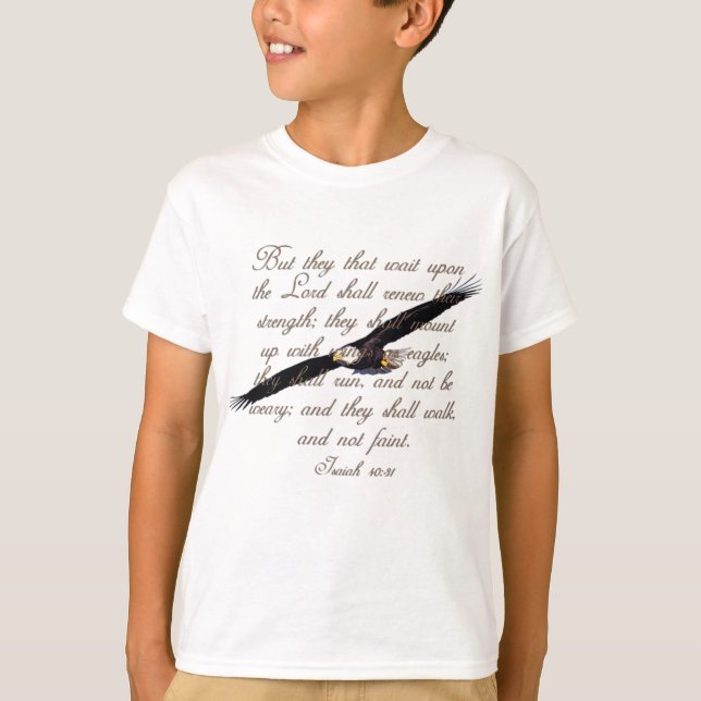 Flügel als Eagles, Jesaja-40:31 christliche Bibel T-Shirt (Vorderseite)