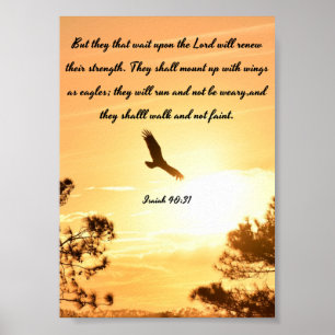Flügel als Eagles - Jesaja-Plakat - Bibel-Verse Poster