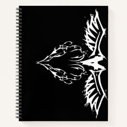 Flügel aus schwarzem Liebe-Notebook Notizbuch
