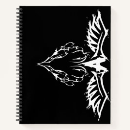Flügel aus schwarzem Liebe-Notebook Notizbuch