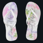 FLÜGEL CHIC WEDD PLATTERBSEN Trauzeugin Flip Flops<br><div class="desc">Trauzeugin Sandals,  um die Kollektion - Blumenchic Hochzeitssänger-Platterbsen in Rosa und Lavendel mit hübscher Kalligraphie und modernen Schriftart</div>