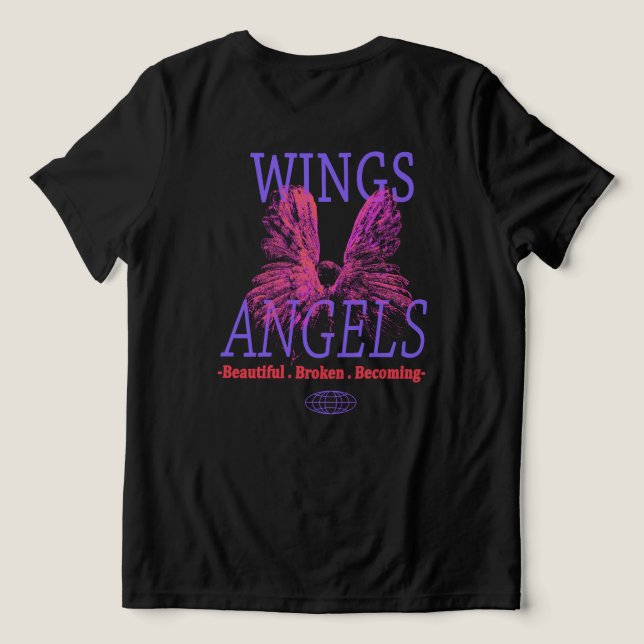 Flügel der Engel  Tri-Blend Shirt (Design Rückseite)