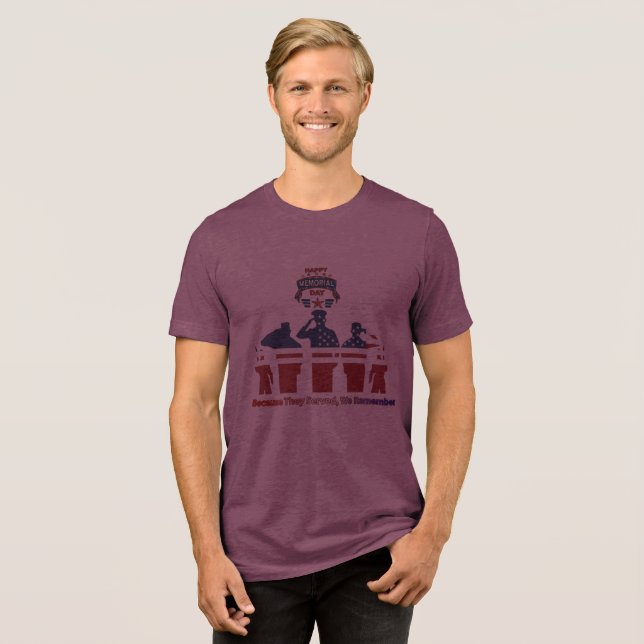 Flügel der Erinnerung bordeauxrot Tri-Blend Shirt (Vorderseite voll)