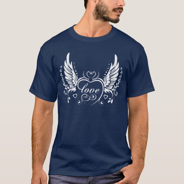Flügel der Liebe. Personalisiere T-Shirt (Vorderseite)