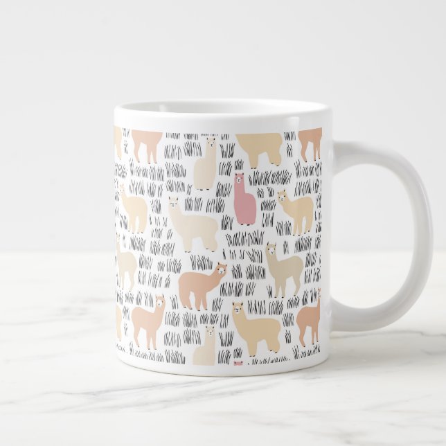 Flügel des Alpacasmusters Jumbo-Tasse (Rechts)