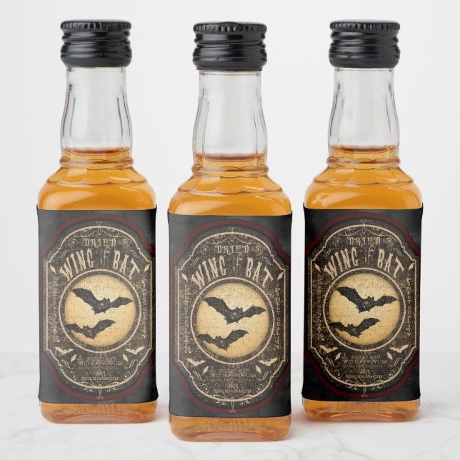 Flügel des gotischen Apothekers Halloween Alkoholflaschenetikett (Flaschen)