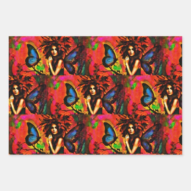 Flügel einer Märchen Geschenkpapier Set (Vorderseite)