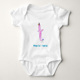 Flügel-heraus - Kopf OBEN Baby Strampler