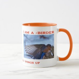 Flügel hoch Eastern Bluebird Vogelbeobachter Tasse