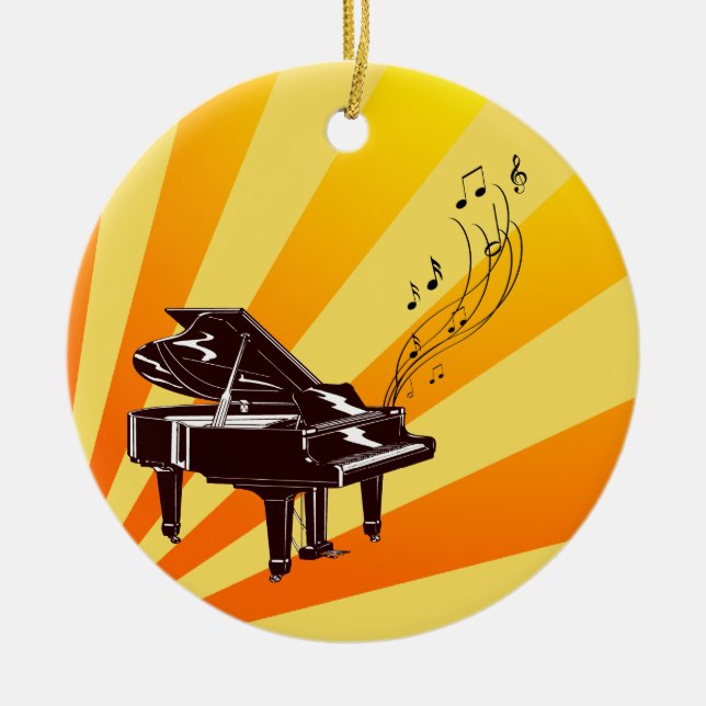 Flügel merkt Gelb und Gold Keramik Ornament (Vorne)