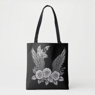 Flügel mit Blume. Ästhetische Blume Wings Tasche