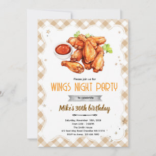 Flügel Nacht Party Geburtstagseinladung Einladung