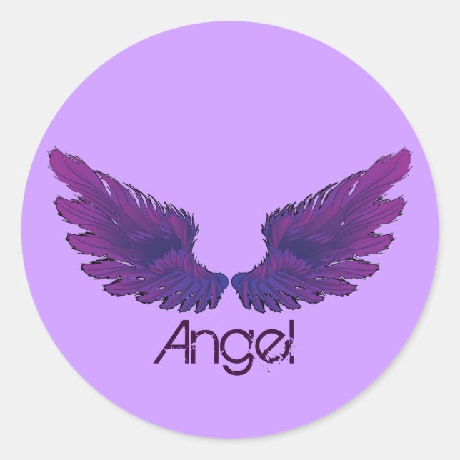 Flügel Runder Aufkleber (Vorderseite)