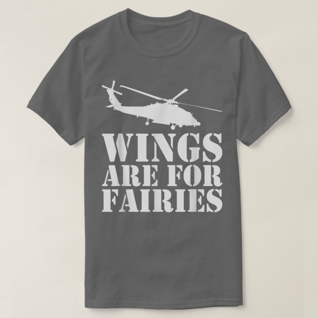 Flügel sind für Fairies Avitation Aviator Helicopt T-Shirt (Design vorne)