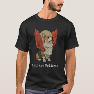 Flügel sind optional - Retro geflügelter Corgi Süß T-Shirt