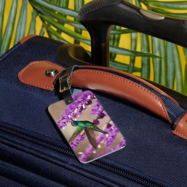 Flügel von Glauben-Funkeln Violett-Ohren Kolibri Gepäckanhänger (Vorderseite Insitu 1)