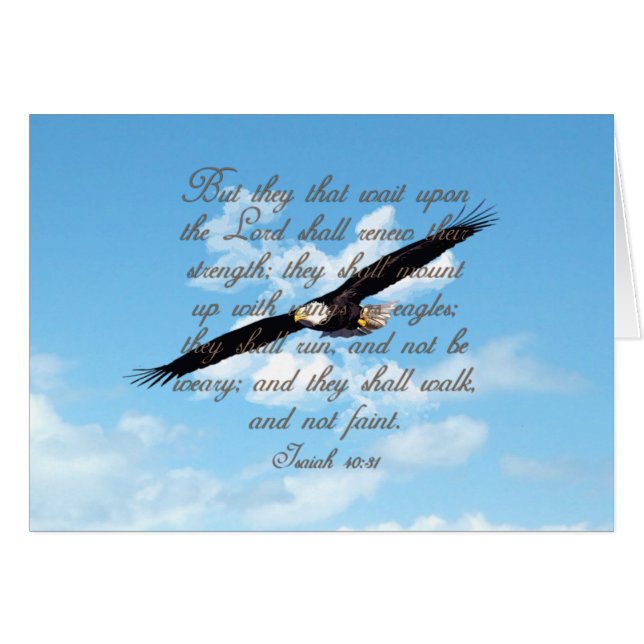 Flügel wie Adler, Isaiah 40:31 Christliche Bibel (Vorderseite (Horizontal))