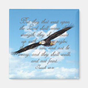 Flügel wie Adler, Isaiah 40:31 Christliche Bibel Magnet