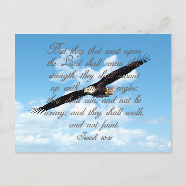 Flügel wie Adler, Isaiah 40:31 Christliche Bibel Postkarte (Vorderseite)