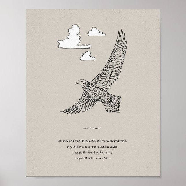 Flügel wie Adler - Isaiah 40:31 Poster (Vorne)