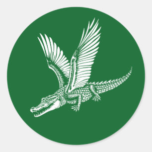 Flügelalligator mit hohem Wellengang Runder Aufkleber