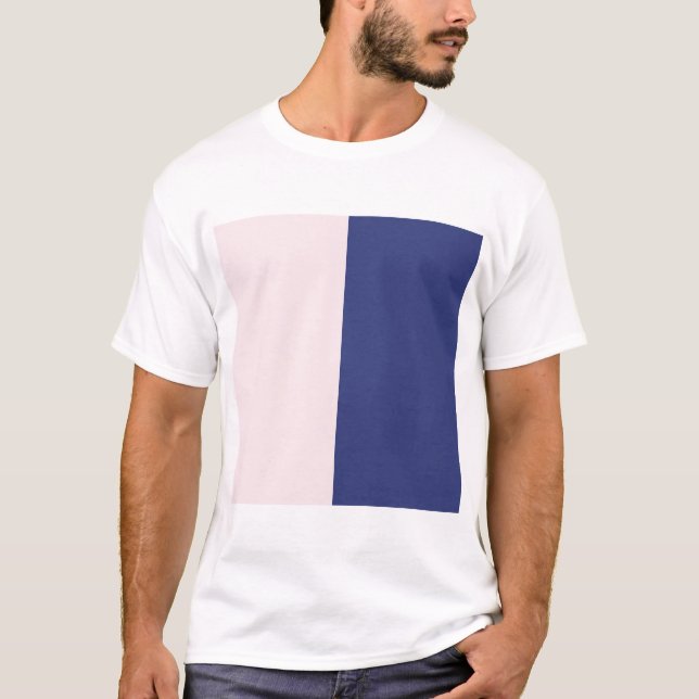 Flügelblaue und rosa vertikale Farbblöcke T-Shirt (Vorderseite)
