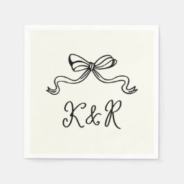 Flügeldrachen mit doppelter Monogramm-Hochzeit Serviette