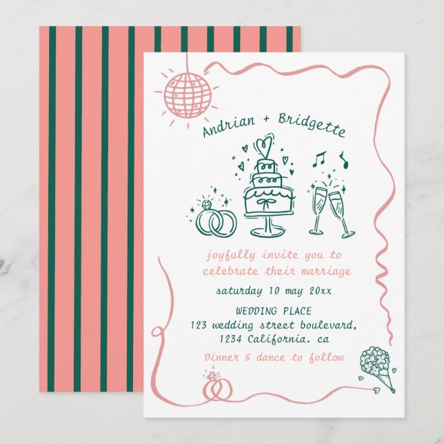 Flügeldrachenheftung Einladung (Vorne/Hinten)