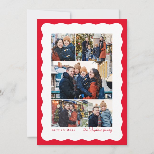 Flügeldraht 5 Foto Collage Rot Weihnachten (Vorderseite)