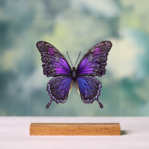 Flügeldraht, Lila Schmetterling Acrylschild