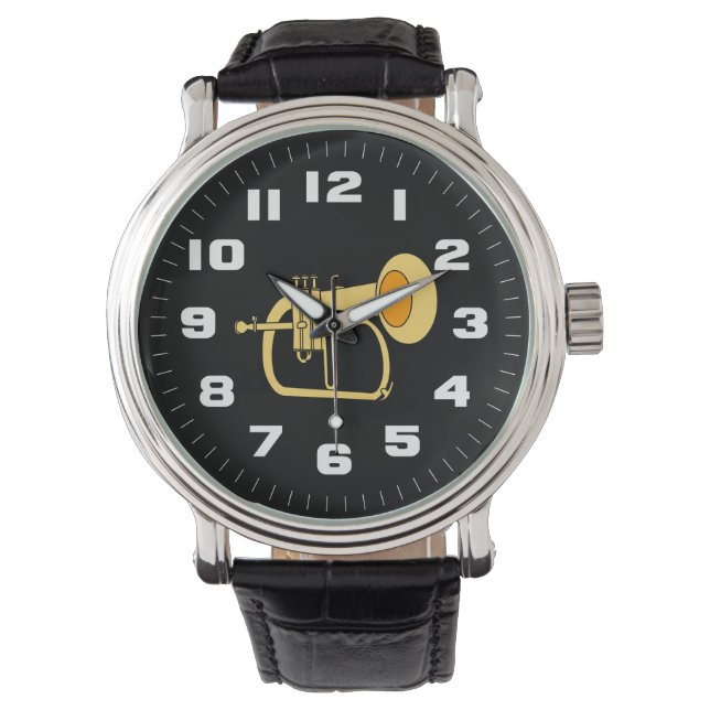Flugelhorn Musikinstrument Armbanduhr (Vorderseite)