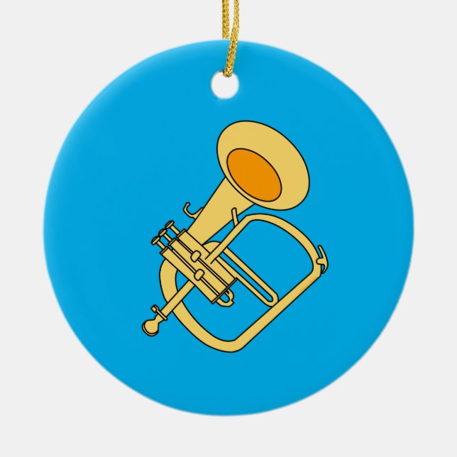 Flugelhorn Musikinstrument Keramik Ornament (Vorne)
