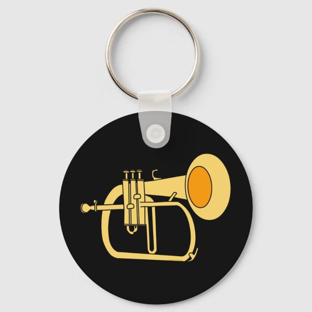 Flugelhorn Musikinstrument Schlüsselanhänger (Vorderseite)