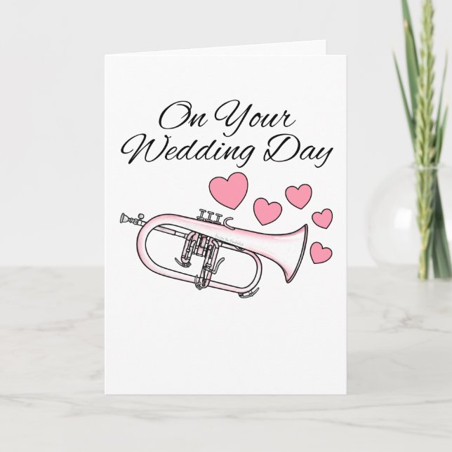 Flugelhorn Wedding Card Horn Spieler Brass Musiker Dankeskarte (Vorderseite)