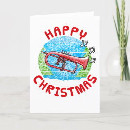 Flugelhorn Weihnachtskarte Hornist Brass Musiker Dankeskarte