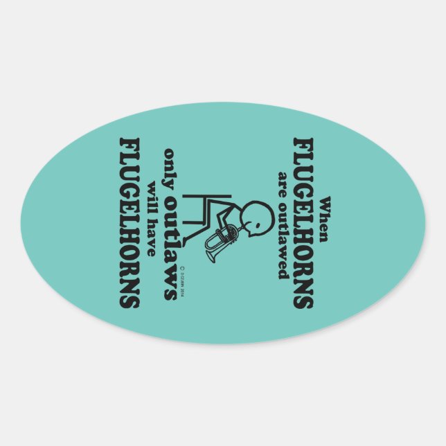 Flugelhorns Oval Sticker verboten (Vorderseite)